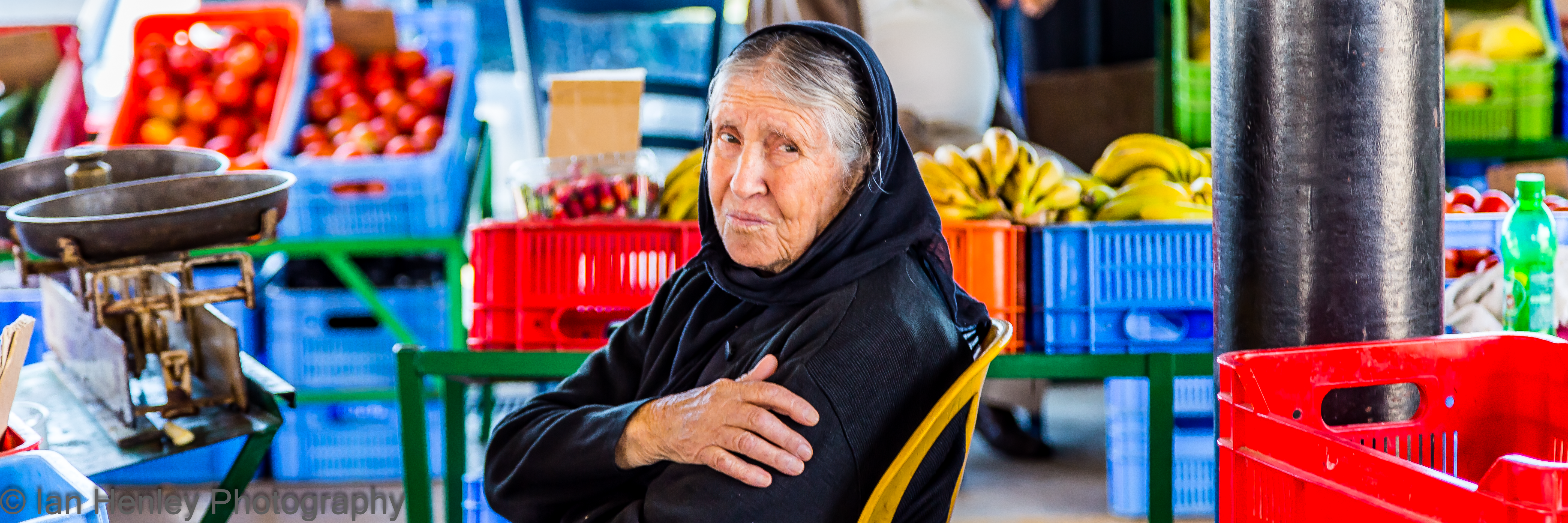 Images of people - market trader in Cyprus